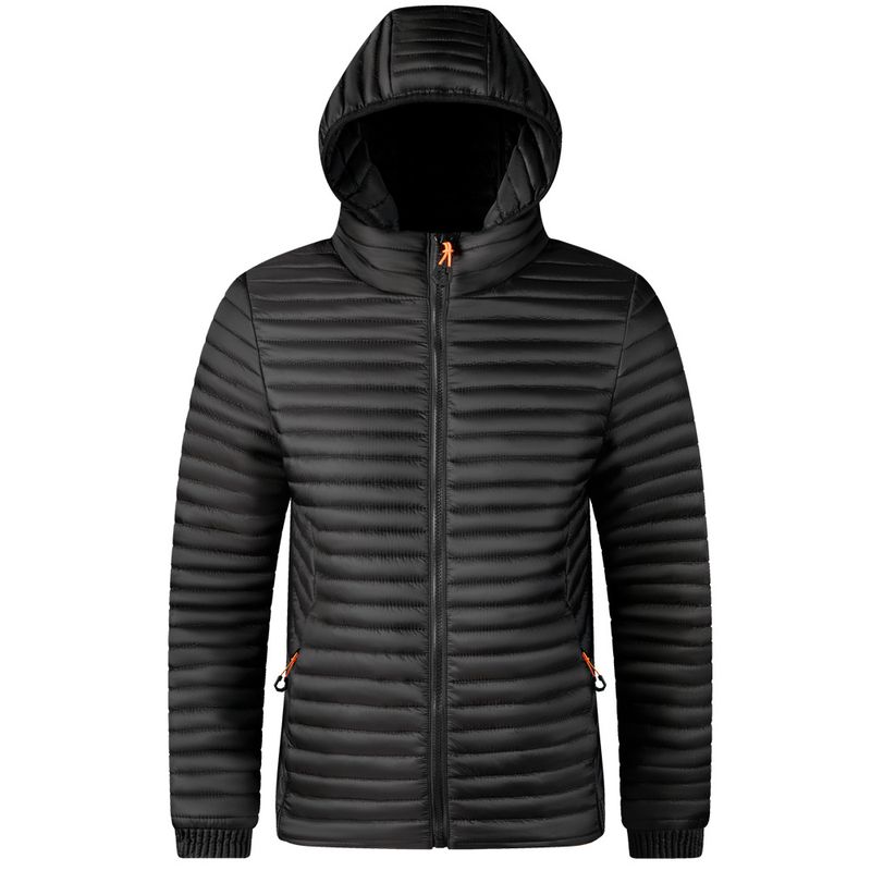 Giacca imbottita da uomo cappotto taglia grande giacca imbottita con cappuccio a righe piccole_voghion.com