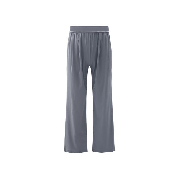Pantaloni casual da uomo in poliestere elasticizzato leggero con gamba dritta e pieghe - Traspiranti e comodi per l'estate (nero/grigio, S/M/L/XL)_voghion.com