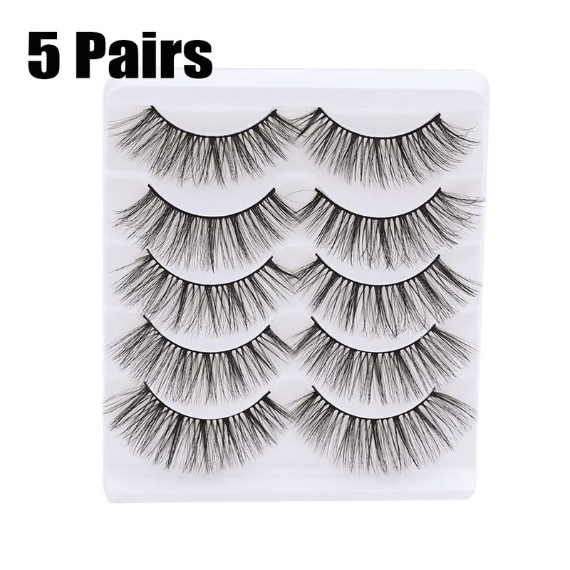 3D 7 Paare falsche Wimpern weiche natürliche dünne flauschige falsche Wimpern mit dicken falschen Wimpernverlängerungen R_voghion.com