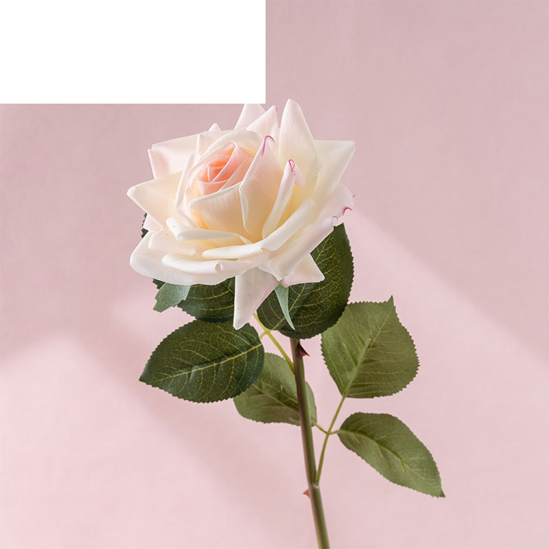 Decorative light and moon moist feel curled rose artificial florist fake flowers and green plants wholesale cross-border MW60003_voghion.com