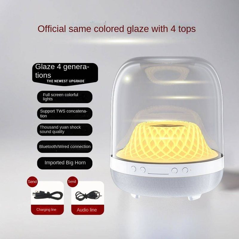 Haut de gamme Harman même style verre 4ème génération Bluetooth audio cristal quatre haut-parleurs sans fil 3 usage domestique de haute qualité_voghion.com