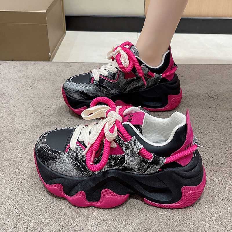 Damesschoenen Dikke zolen Parijse dad-schoenen voor dames, kleine voeten, nieuwe lichtgewicht ademende schoenen, sportschoenen voor dames_voghion.com