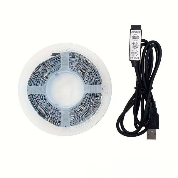 5-V-RGB-LED-Lichtstreifen mit 3-Tasten-Fernbedienung, einstellbare Farbe und Helligkeit für Spielzimmer, TV-Hintergrundbeleuchtung, Heimdekoration_voghion.com