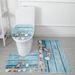 New Seafloor 3d Printed Toilet Floor Mat Carpet Bathroom Bathroom Three Piece Bath Mat Absorbent_voghion.com