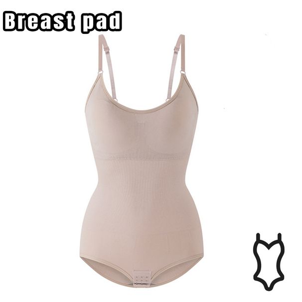 Unterwäsche & Nachtwäsche Nahtloser, formender Body mit integriertem BH und Druckknöpfen – Bauchkontrolle, Po-Lifting, bequeme Passform (Schwarz/Haut/Braun, XXS-XL)_voghion.com