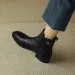 Ankle Hot Women's Boots With Elastic Band Leather Low Winter Tube Bottes 2024 - Booties, Heel,_voghion.com