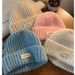Blue Knitted Wool For Women 2025 Autumn Winter Large Circumference Versatile Face Slimming Warm Ear Protection Head Wrap_voghion.com