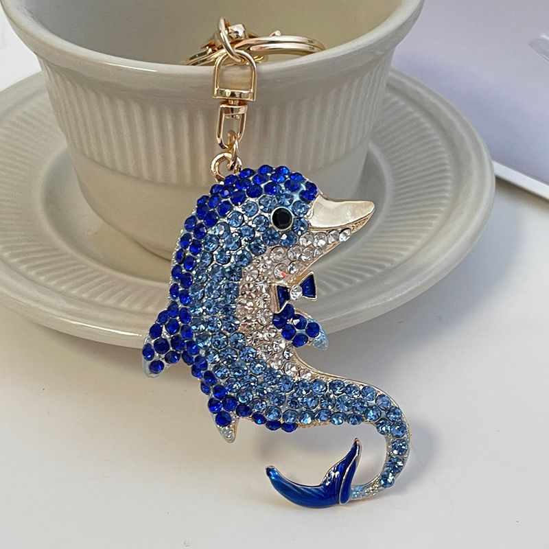 Ocean Series Diamantbesetzter Kristalldelfin Auto Schlüsselanhänger Tasche Zubehör Anhänger Schlüsselanhänger Geschenk_voghion.com