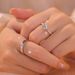 New High-Quality Simulated Diamond Couple For Men And Women, Hearts Eight Arrows 1 Carat Zircon Adjustable Open Rings_voghion.com