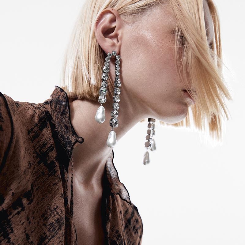 Orecchini con nappa di nicchia, alla moda e semplici, con strass, accessori di design per donna_voghion.com