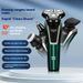 3D Rotary Electric Shaver – LED Smart Display, IPX7 Waterproof, Floating Heads, Travel-Friendly (Turquoise/Silver, All-in-One Grooming Kit)_voghion.com