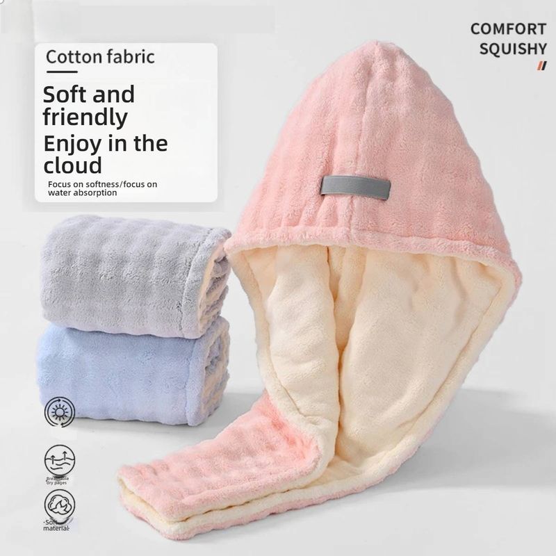 Doppellagige Haarhaube aus weichem Fleece – extra dick und schnelltrocknend, super saugfähig, ideal zum sanften Trocknen der Haare._voghion.com