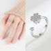 3-Piece Anxiety Rotating Ring Adjustable Rotating Clover Zircon Ring Women's Niche Premium 2025_voghion.com