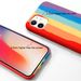Custodia protettiva per telefono a copertura totale in silicone liquido Kunjiuyou con design arcobaleno per iPhone 12- per iPhone 11_voghion.com