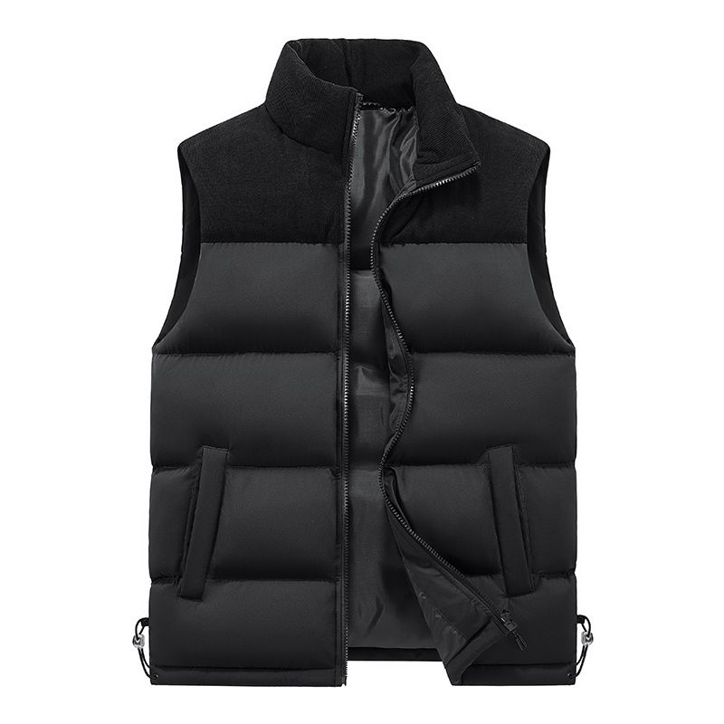 Herren-Cordweste, lässige Winterjacke ohne Ärmel mit Farbblockierung, leichtes, warmes Schichtstück für den Alltag (S-5XL)_voghion.com