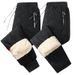 Men's Clothing Fleece-Lined Winter Pants - Waterproof Windproof Thermal Trousers With Elastic Cuffs, Plus Size Available (Black, Dark Grey, Straight)_voghion.com