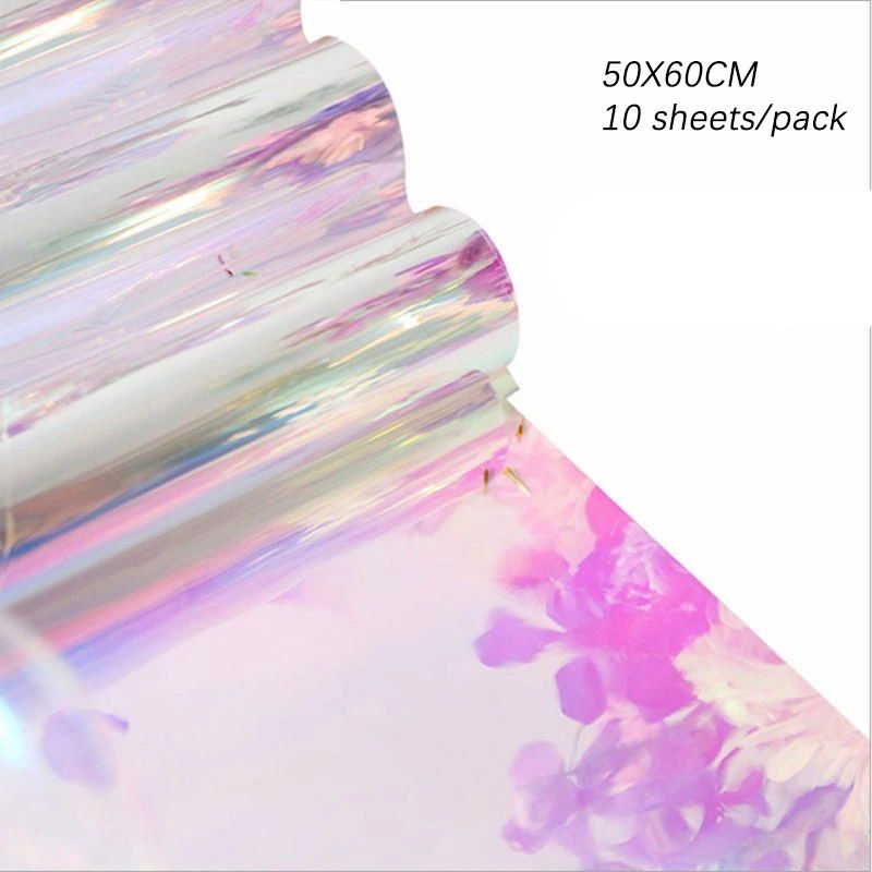 10 buc. Hârtie de ambalaj pentru ambalaj flori, film iridescent, celofan pentru florărie buchet floral, ziua de naștere, pachet de bomboane cadou_voghion.com