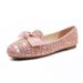 Mutter & Kinder Mädchen weichen sohlen leder schuhe 2024 Koreanische sommer pailletten kleid prinzessin schuhe bowknot flachen sohlen kinder der loafers großhandel_voghion.com