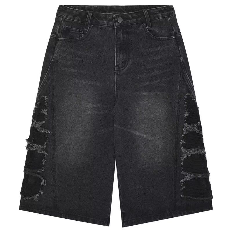 American Retro Washed Denim Shorts Men's Tide Brand Summer New Casual Versatile Niche Seven-point Pants Tide_voghion.com