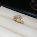 Real Gold Plated Zircon Snake Shape Open Ring For Women, Niche Fashion Personality Index Finger Ring, Elegant Light_voghion.com