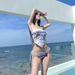 Maillot de bain femme été INS vacances petite poitrine sexy bandeau bikini fendu style marin maillot de bain source chaude_voghion.com