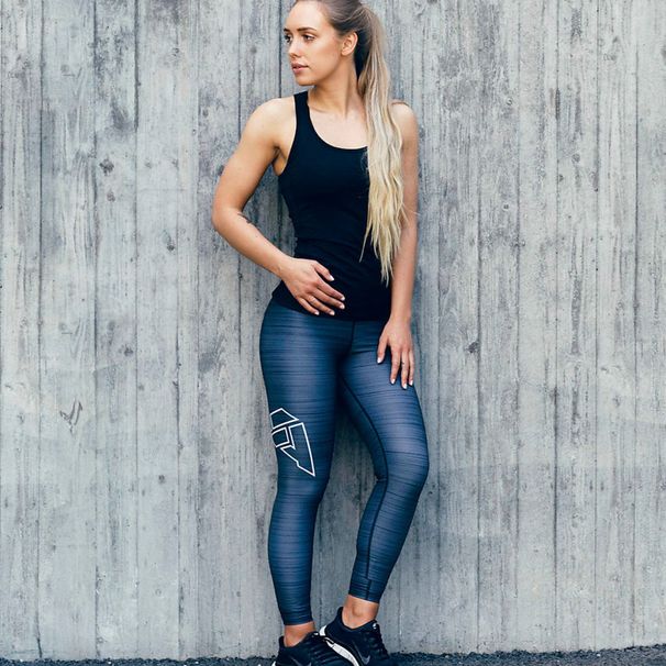 Nuovi leggings elastici a vita alta con stampa geometrica digitale 2022_voghion.com