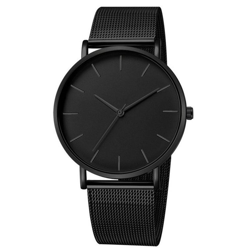 Minimalist, trendy, fashionable thin mesh strap watch for men, personalized quartz men's watch_voghion.com