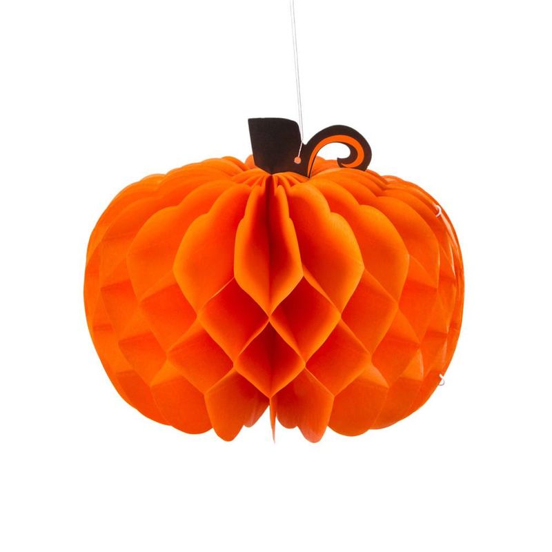 Halloween pumpkin honeycomb decoration Ghost Festival honeycomb paper flower lantern holiday party scene props_voghion.com