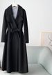 Women's Double-Faced Wool Coat With 30% Cashmere, Belted Trench Style, Elegant Long Coat For Autumn Winter, Pure Color, Office & Casual Wear_voghion.com