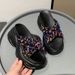 Shion Thick Soled Sandals And Slippers For Women S Outerwear Summer New Sequin Square Root Flip Flops All Match High Heeled_voghion.com