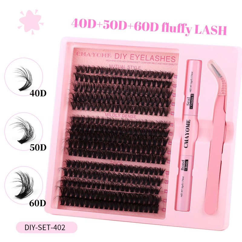 DIY Einzelne Haarbüschel Falsche Wimpern Natürlich Dick Gemischt Segmentiert 10-18mm Wimpern_voghion.com