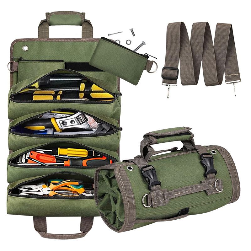 Functional Bags Hardware Tool Storage Bag Roll Up Electrician Bag Car Hanging Storage Bag Vehicle Hardware Tool Bag_voghion.com