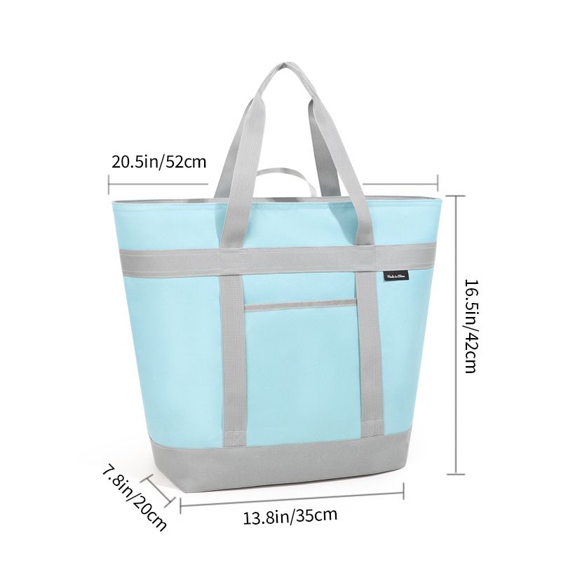 Sac fourre-tout isotherme pour courses, grand sac de courses thermique avec compartiment à pizza, glacière étanche pour pique-nique, sac de congélation pliable et réutilisable_voghion.com