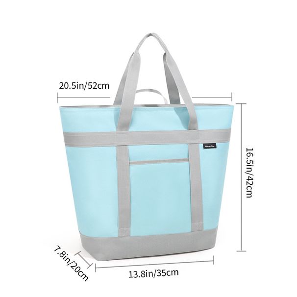 Sac fourre-tout isotherme pour courses, grand sac de courses thermique avec compartiment à pizza, glacière étanche pour pique-nique, sac de congélation pliable et réutilisable_voghion.com