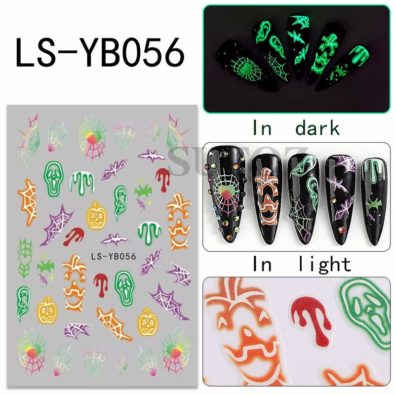 Halloween lichtgevende nep nagel tattoo sticker kunst tijdelijke tatoeages waterdichte kleurrijke tijdelijke sexy tatoeages voor nagels_voghion.com