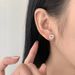 Argento puro S999 per donna, orecchini mini versatili in stile coreano e giapponese con zirconi a quattro punte, gioielli per le orecchie_voghion.com
