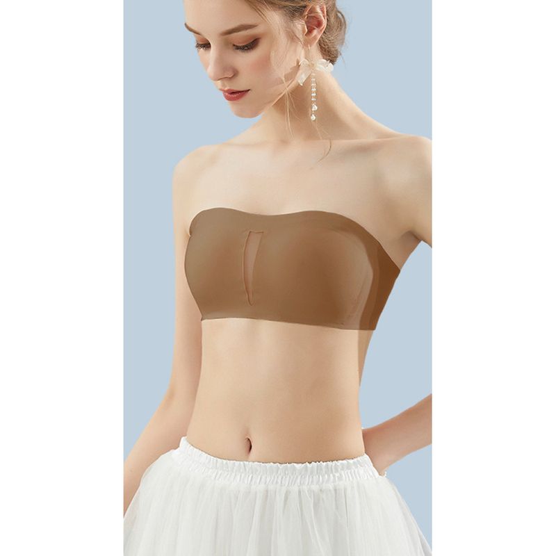 Shantou strapless ondergoed, slip kleine borst, geplooide en gewikkelde borststijl, anti-reflectie, geen sporen, strapless,_voghion.com