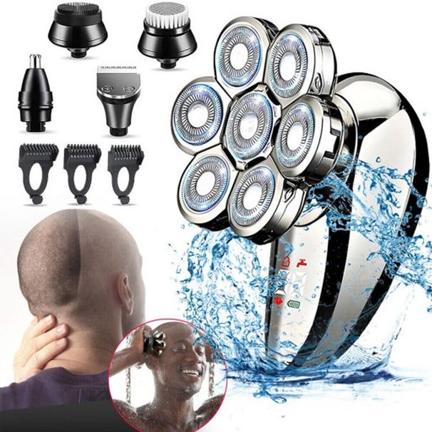 Electric Shaver Bald Beard Hair Skull Trimmer Beard Remover Men 7 Head 7D Razor_voghion.com