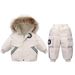 Winter-Steppjacke und -hose für Kleinkinder – Weicher Daunenmantel mit abnehmbarem Schritt für Jungen und Mädchen (Grün/Beige/Gelb/Rot, 80–100 cm)_voghion.com