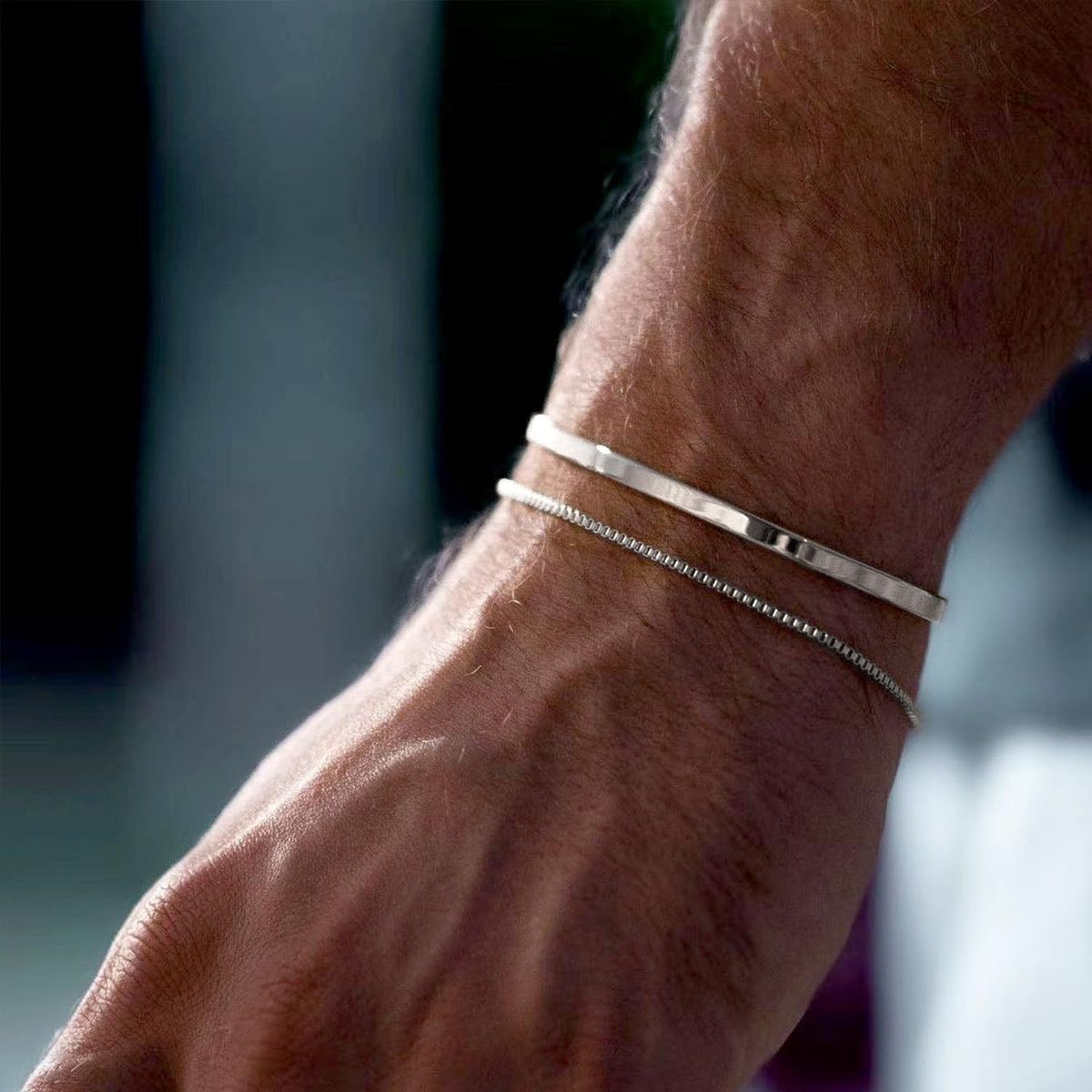 Bracciale a catena cubana a forma di serpente a doppio strato, stile alla moda, da uomo_voghion.com