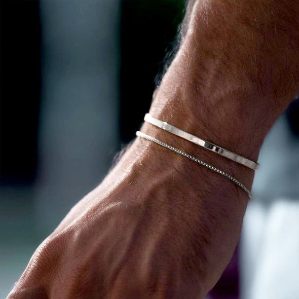 Bracciale a catena cubana a forma di serpente a doppio strato, stile alla moda, da uomo_voghion.com