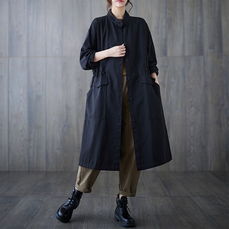 Spring/Summer New Round Neck Single Breasted Cardigan Jacket For Women In Plus Size, Simple And Casual Long Sleeved_voghion.com