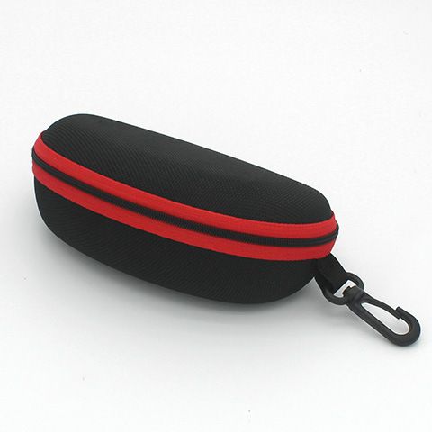 Custodia per occhiali da sole unisex, borsa con cerniera in EVA, grande custodia per occhiali da sole a compressione, gancio nero, custodia per occhiali portatile_voghion.com