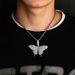 INS Style Bling Super Flash Alloy Full Diamond Butterfly Pendant High End Women's Necklace _voghion.com