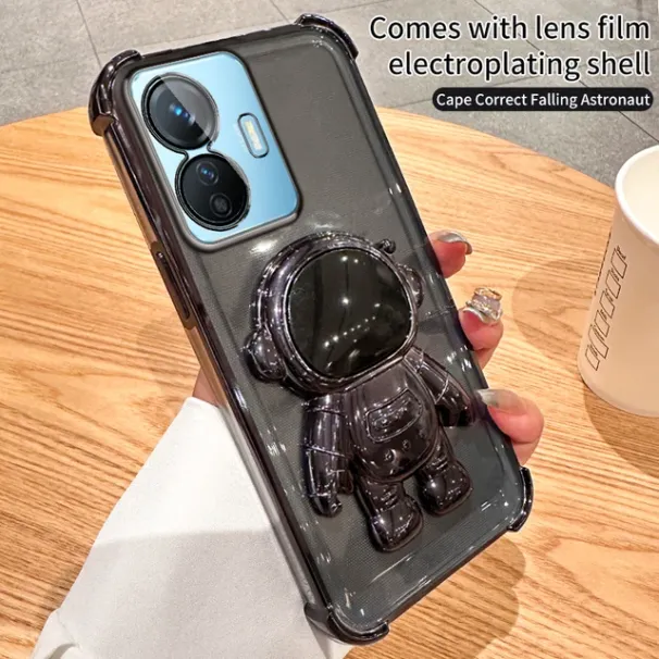 Custodia per astronauta galvanica per vivo Y200 Y77 Y77E 5G Y76 Y76S angoli proteggono la cover del telefono_voghion.com
