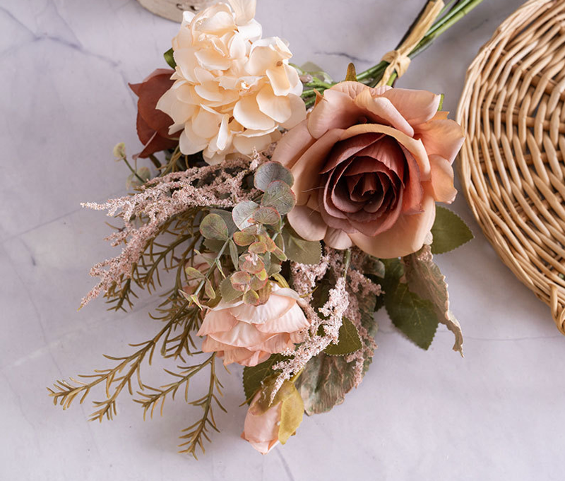 Rose beauty rose hydrangea handbook artificial flowers fake flower design wedding bouquet wall decoration CF01335_voghion.com