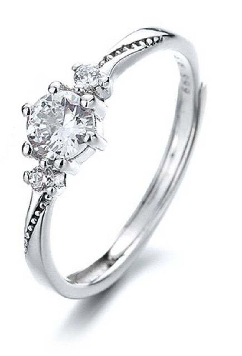 Kjærlighet ved første blikk Zirkon Diamant Parfot for menn og kvinner, 999 Sterling Sølv Mote Enkel Matchende Bryllup_voghion.com