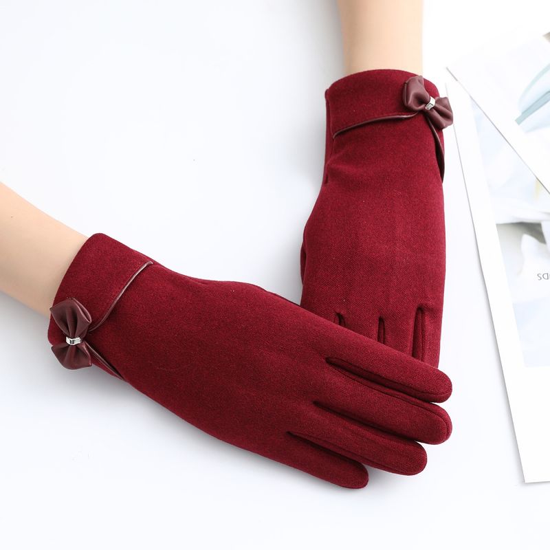 Gentle Bow Winter-Fahrhandschuhe Damen Warm Reiten Winddicht Samt Touchscreen Elektrofahrzeug_voghion.com