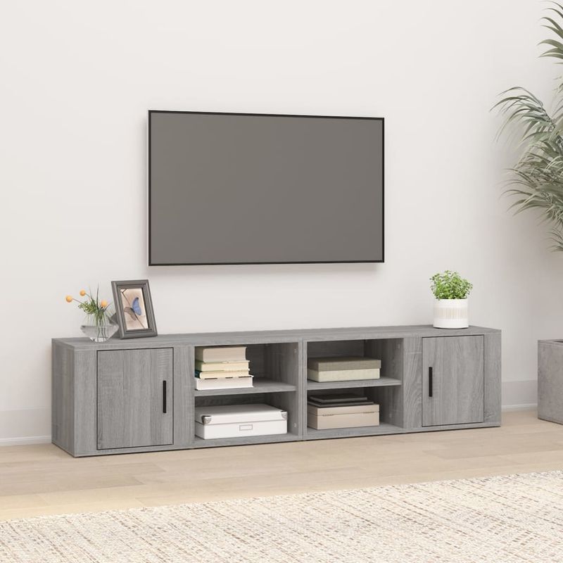 TV-Schränke 2 Stk. Grau Sonoma 80x31,5x36 cm Holzwerkstoff_voghion.com