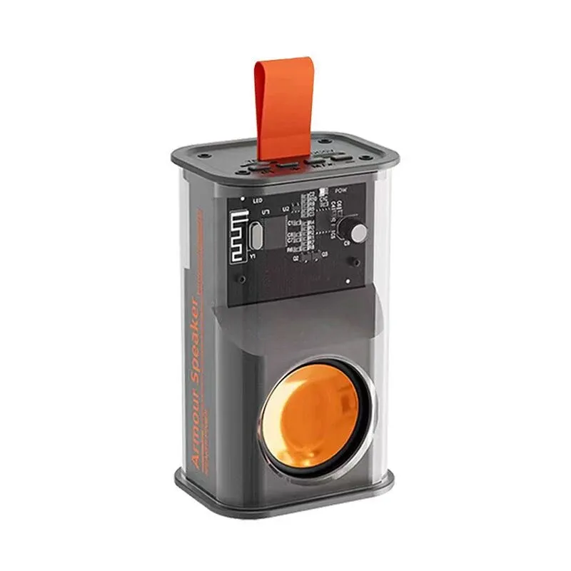 Loudspeaker Sound Box The Bass Transparent Wireless Mecha Speakers Shake Speakers Audio Player Bluetooth Stereo Surround_voghion.com